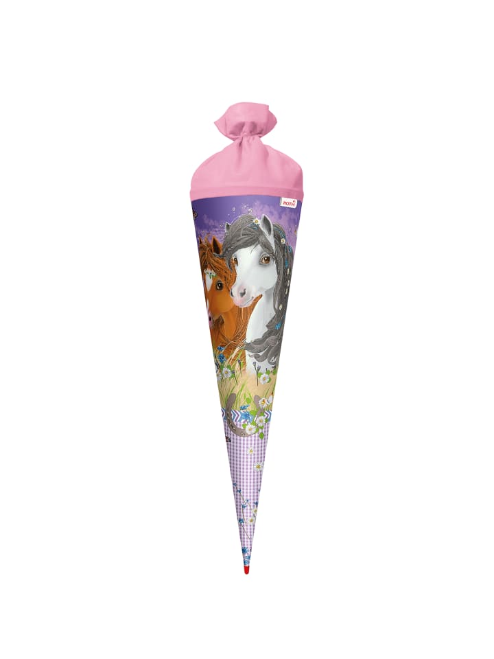 ROTH Schultüte groß Blumenpferde 70 cm, Glitter in Lila günstig kaufen onesize