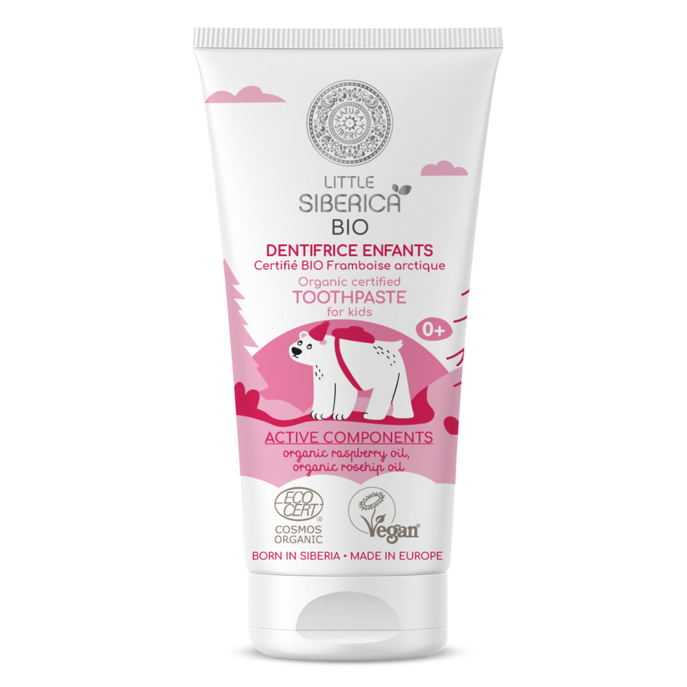 Natura Sibérica Dentifrice pour Enfants à la Framboise Arctique certifié Bio Dentifrice
