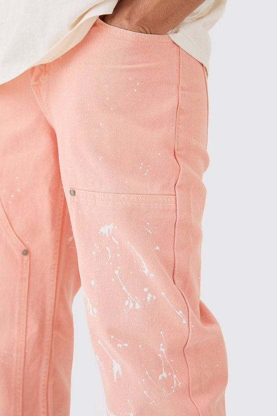 Lockere Jeans mit Farbspritzern