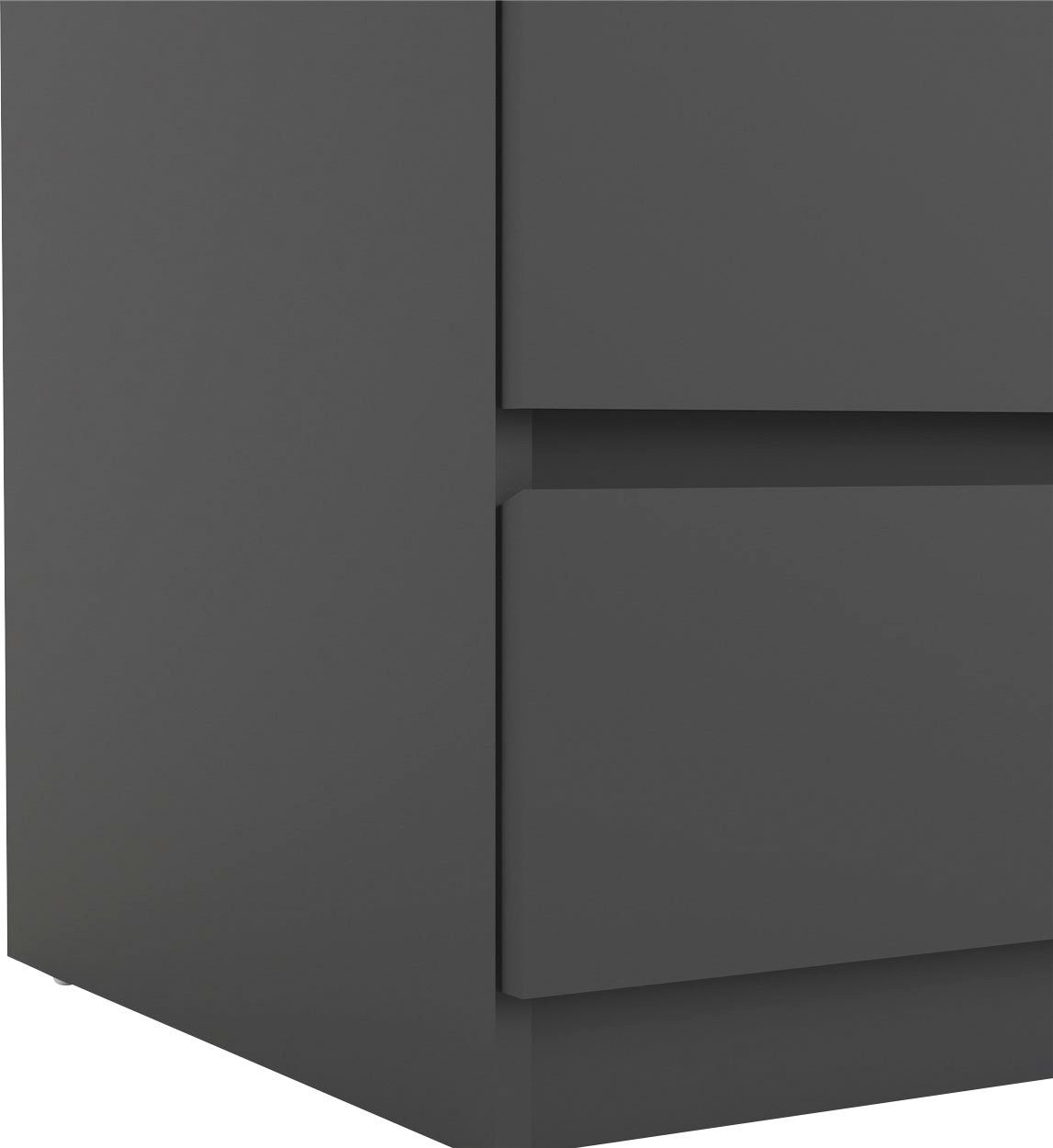 Home affaire Kommode Naia, abgerundete Schubladenkanten auf Metallgleiter, Breite 77 cm