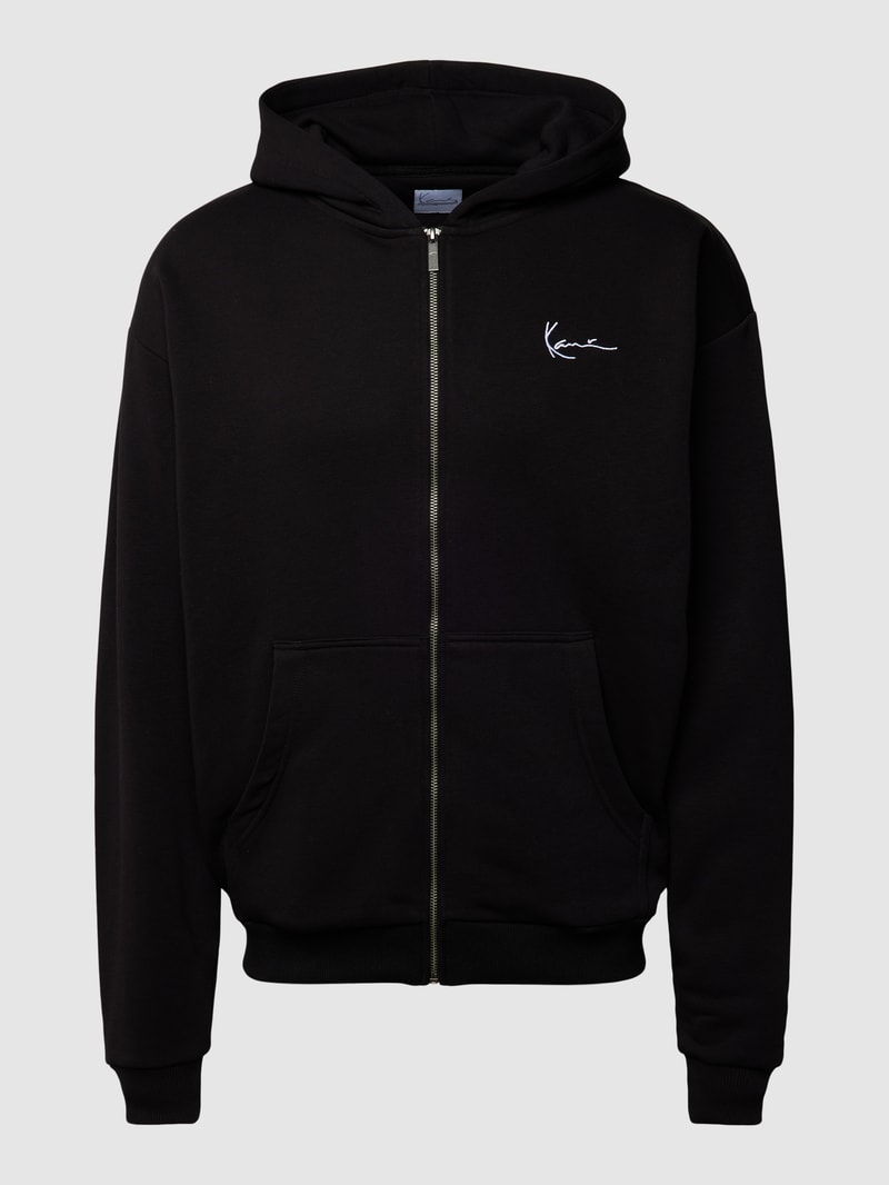 Sweatjacke mit Label-Detail in black