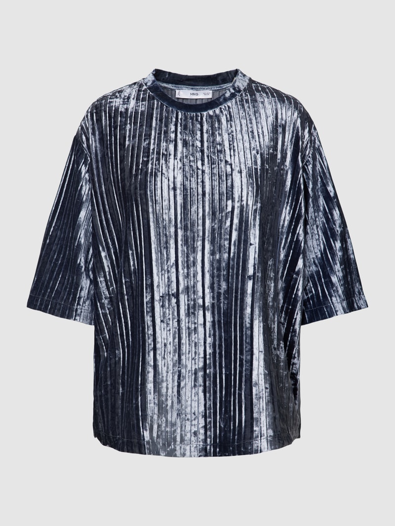T-Shirt in Ripp-Optik Modell 'XGOGO' in royalblau