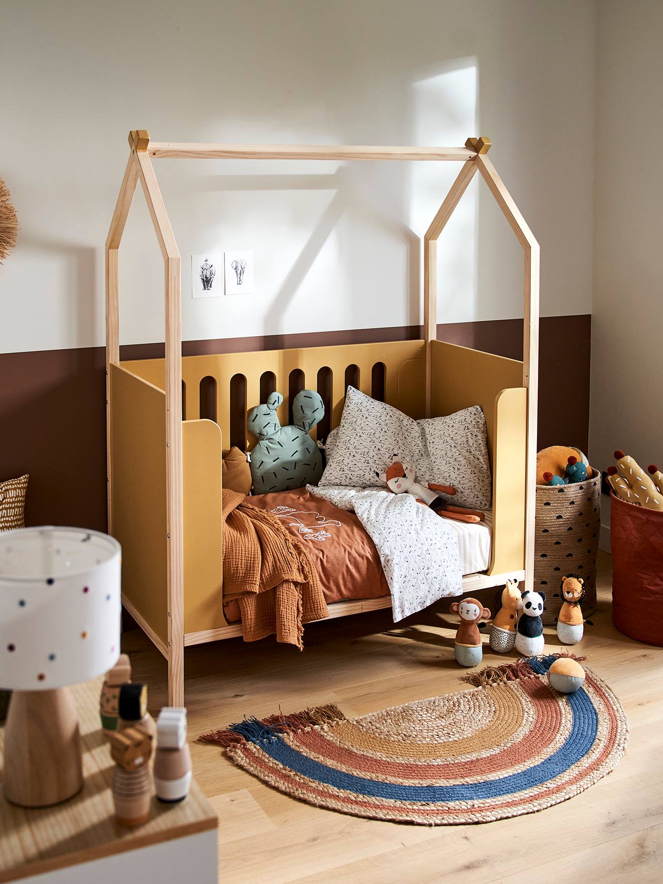 Vertbaudet Baby Kombi-Hausbett KOKOSNUSS - sand
