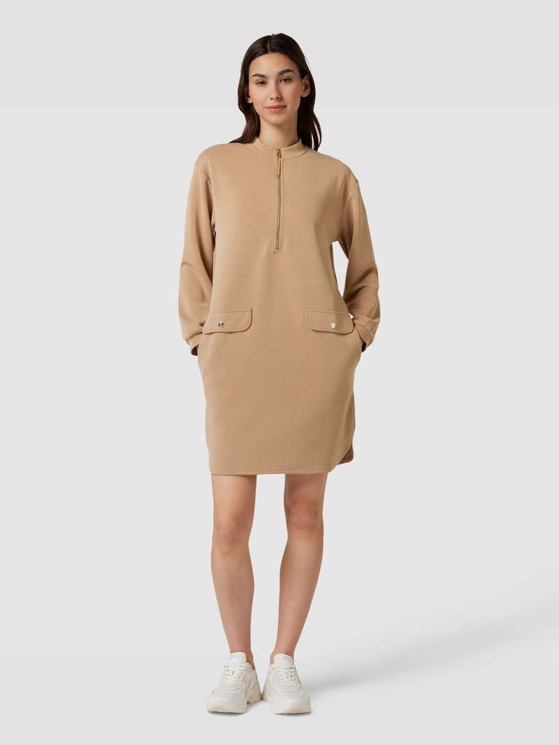 Sweatkleid in Minilänge in camel