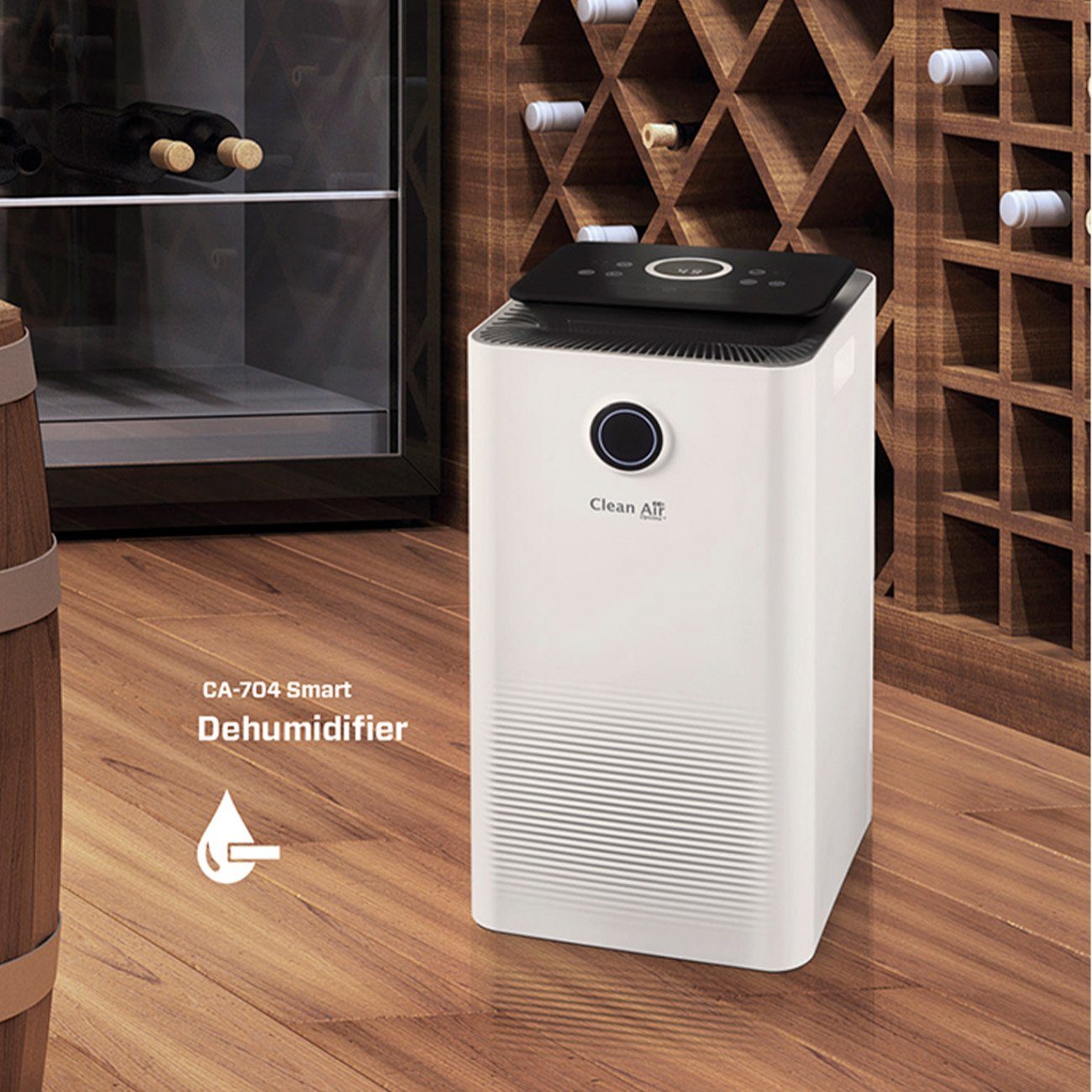 Clean Air Optima Luftentfeuchter CA-704 SMART - Luftentfeuchter und Luftreiniger, für 100 m³ Räume, Entfeuchtung 10 l/Tag, Tank 3 l, Clean Air Optima® App