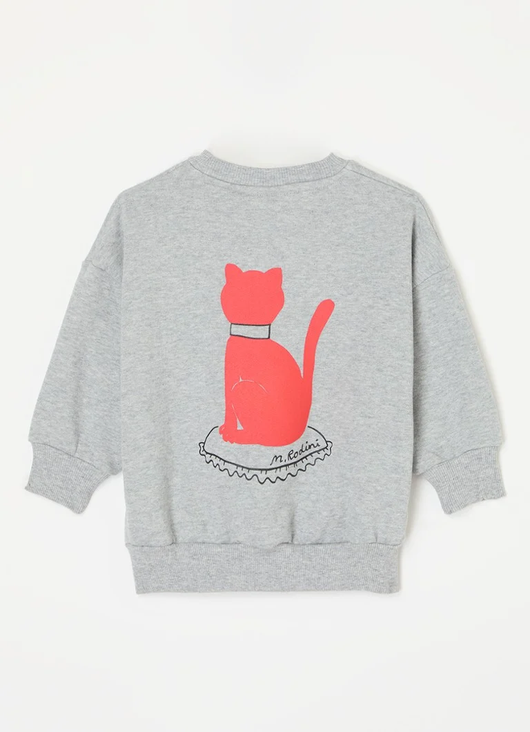 Tricou Mini Rodini din bumbac organic cu pisică