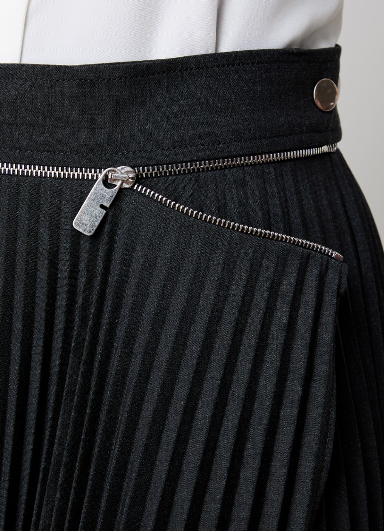Fustă midi plisată din lână Burberry