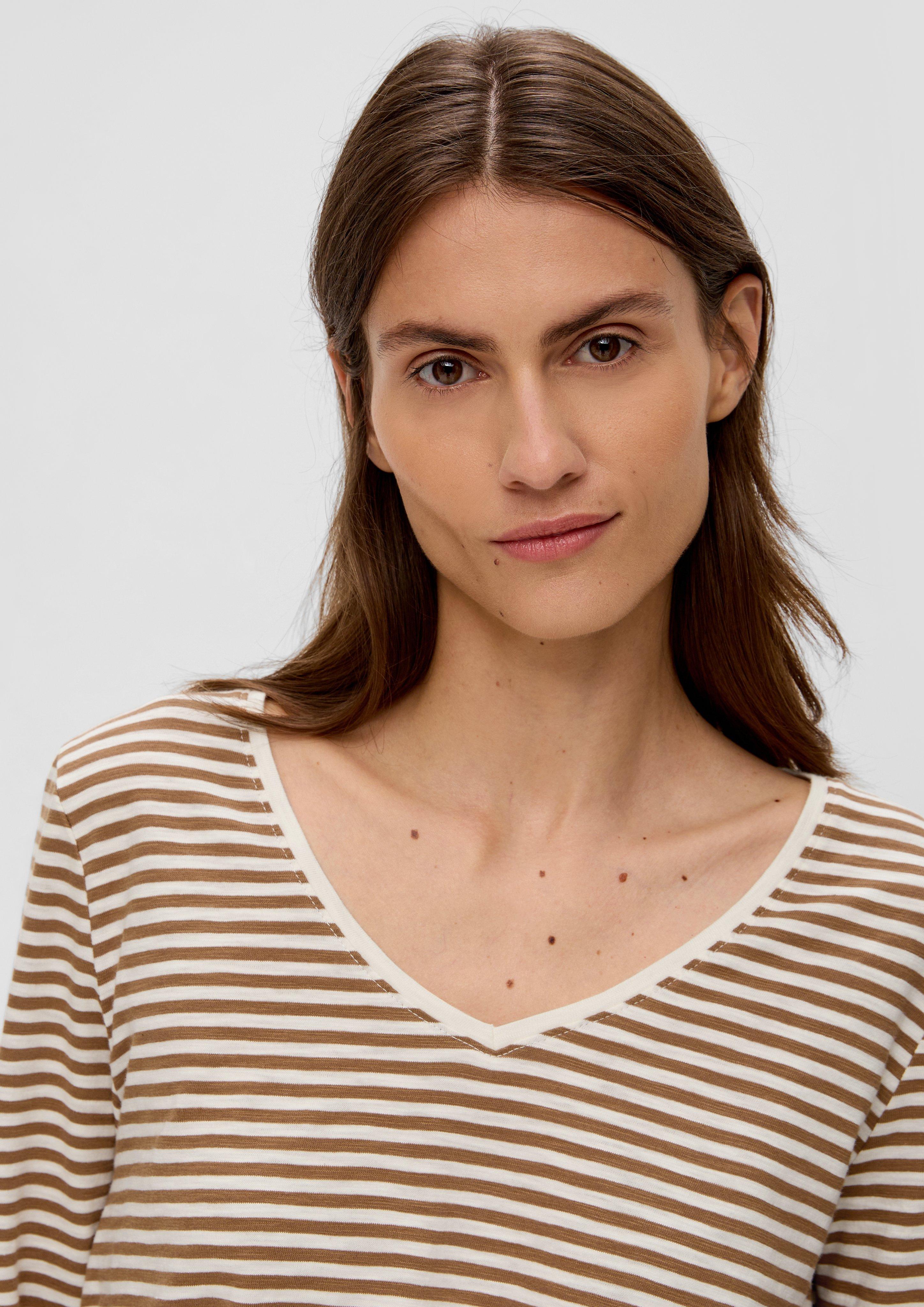 Gestreiftes Longsleeve mit Rollsaum  2135958-84H2