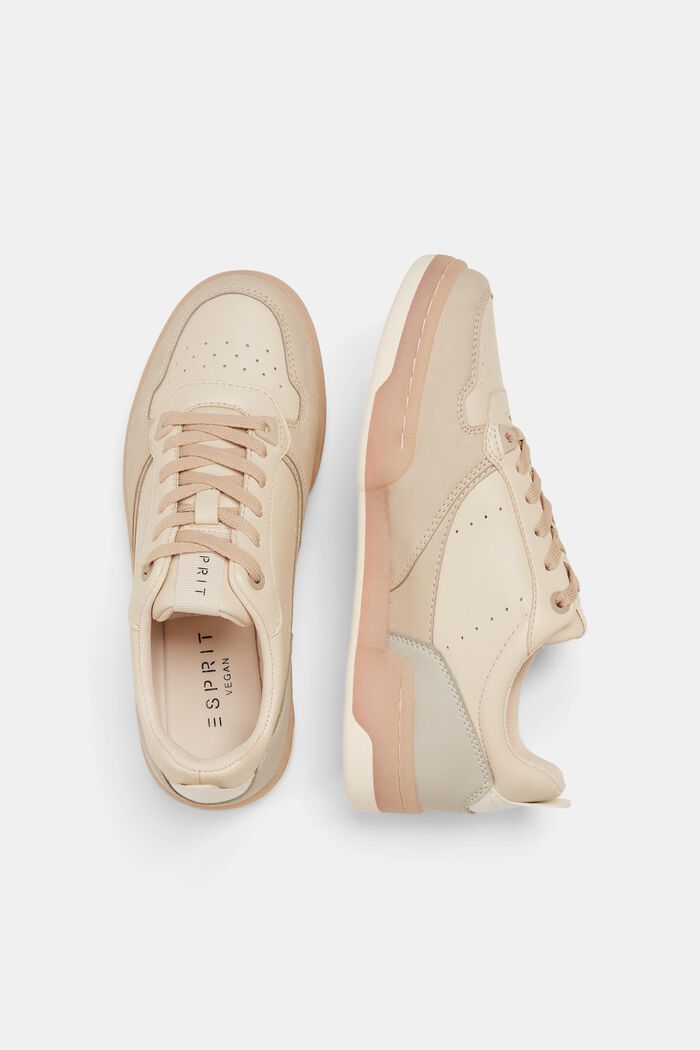 Zweifarbige Sneaker in Lederoptik