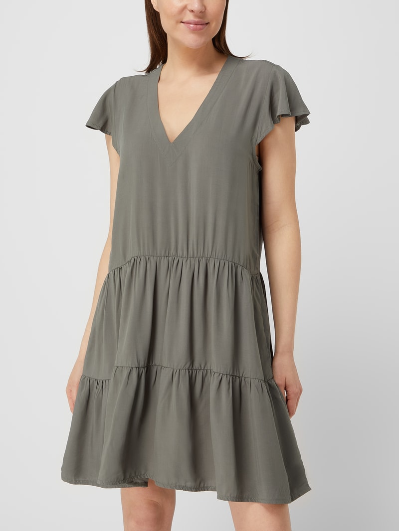 Shirtkleid aus Viskose in khaki