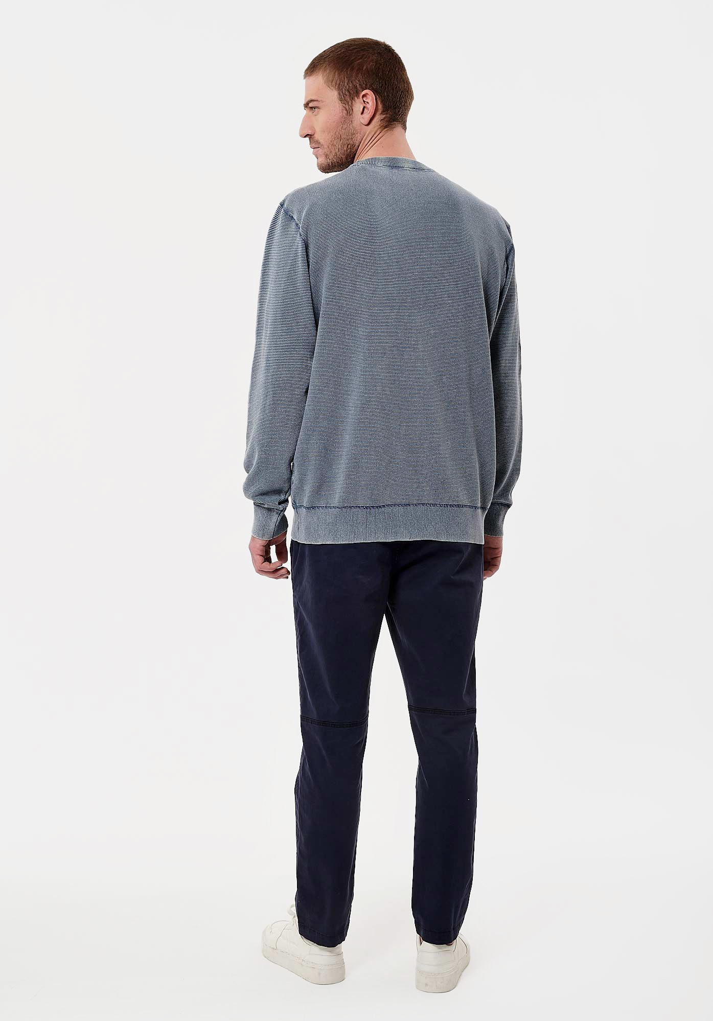 NYO    Pull bleu gris Homme en 100% coton
