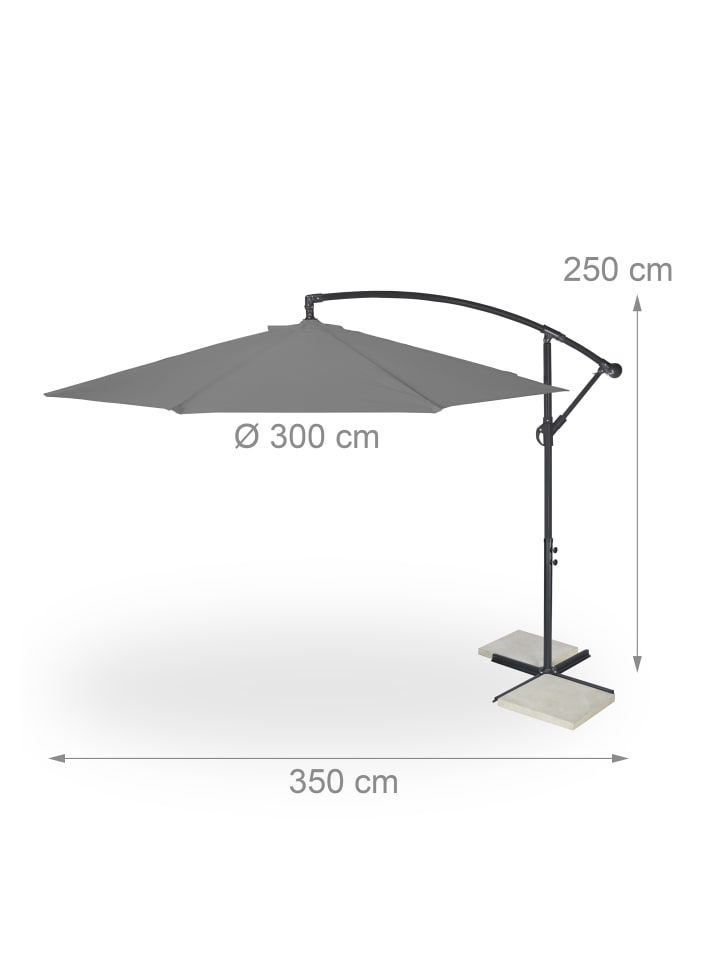 relaxdays Ampelschirm in Grau - Ø 300 cm günstig kaufen onesize