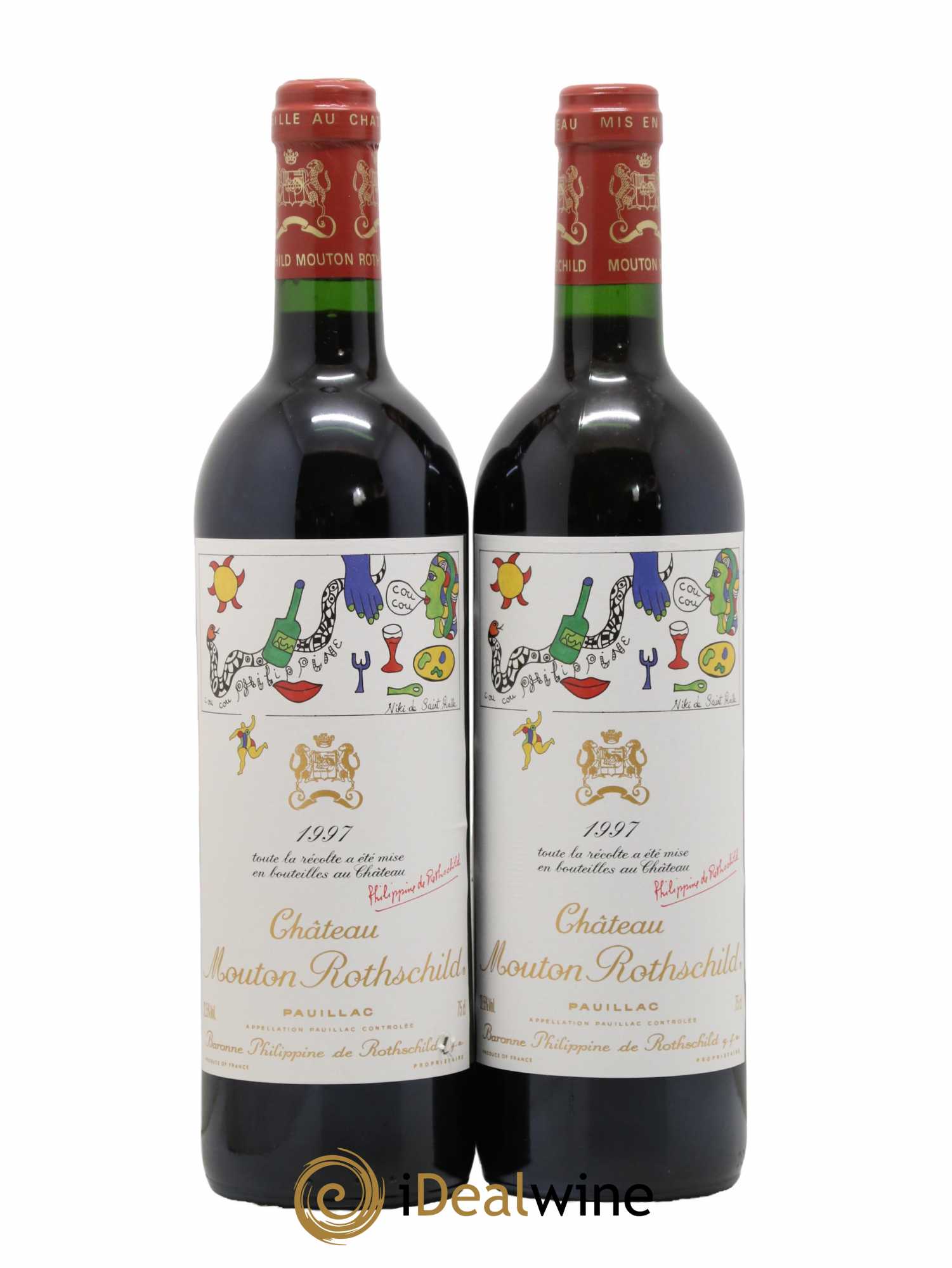 Château Mouton Rothschild 1er Grand Cru Classé  1997 - Lot de 2 Bouteilles
