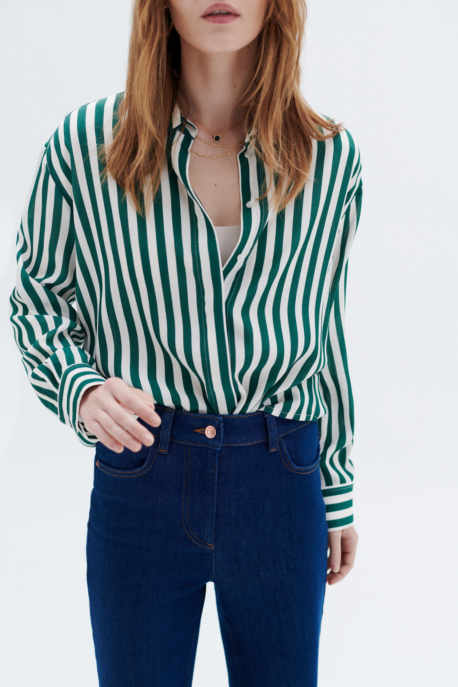 Chemise caby vert fonce femme