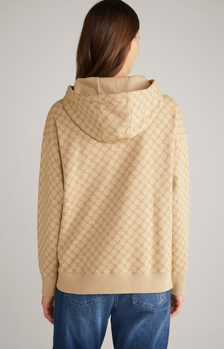 Hoodie in Beige gemustert
