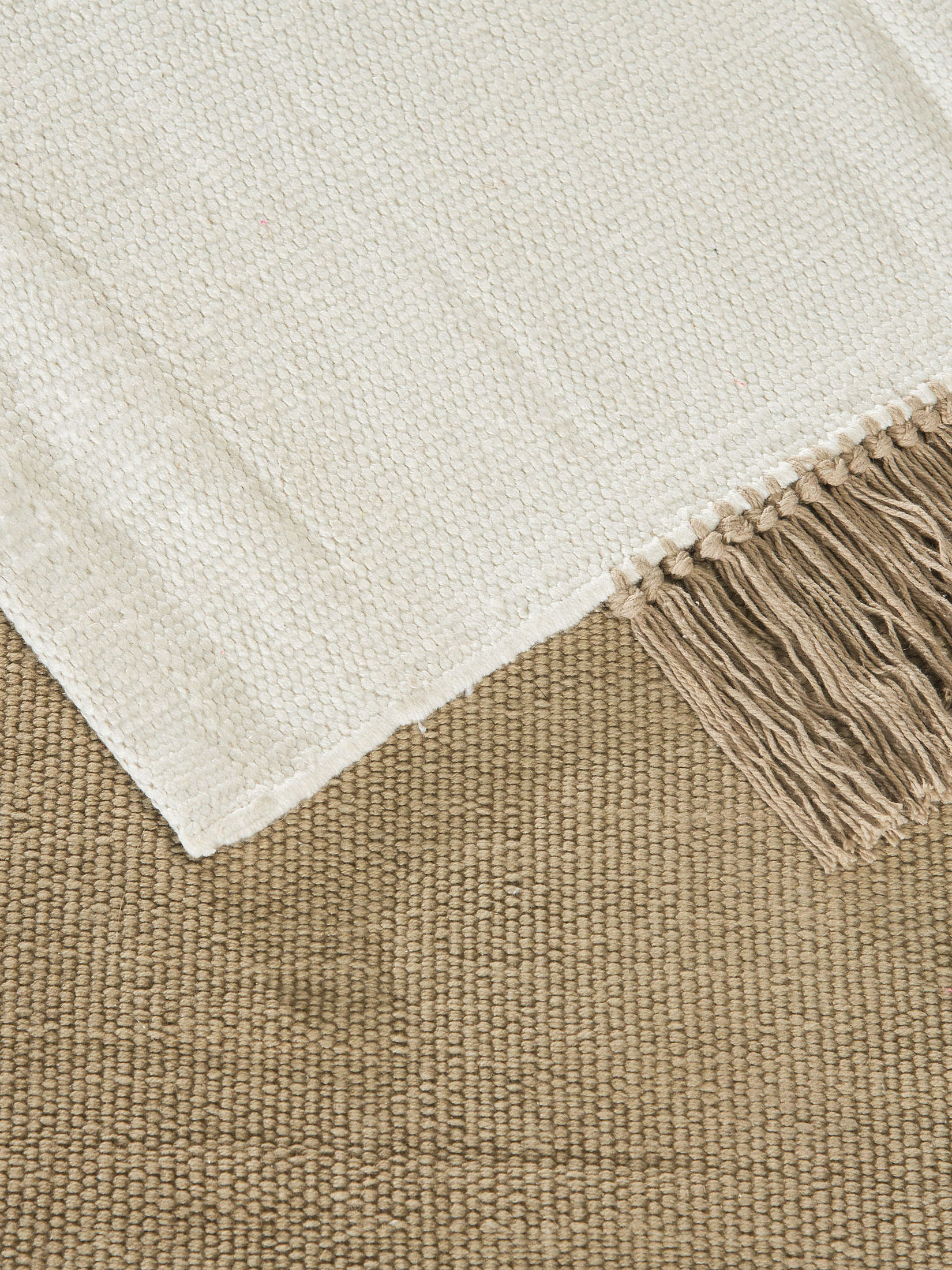 Listrup Flachgewebe-Teppich, Beige-Weiss