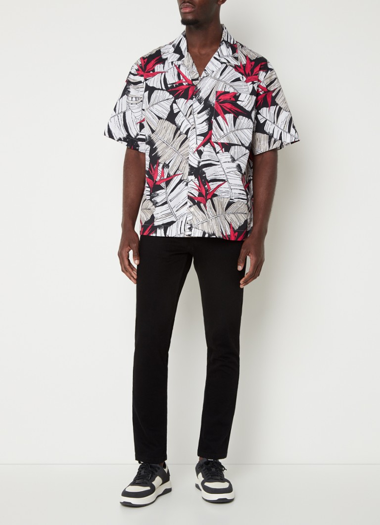Camisa HUGO BOSS Egeeno de corte regular com estampa de folhas