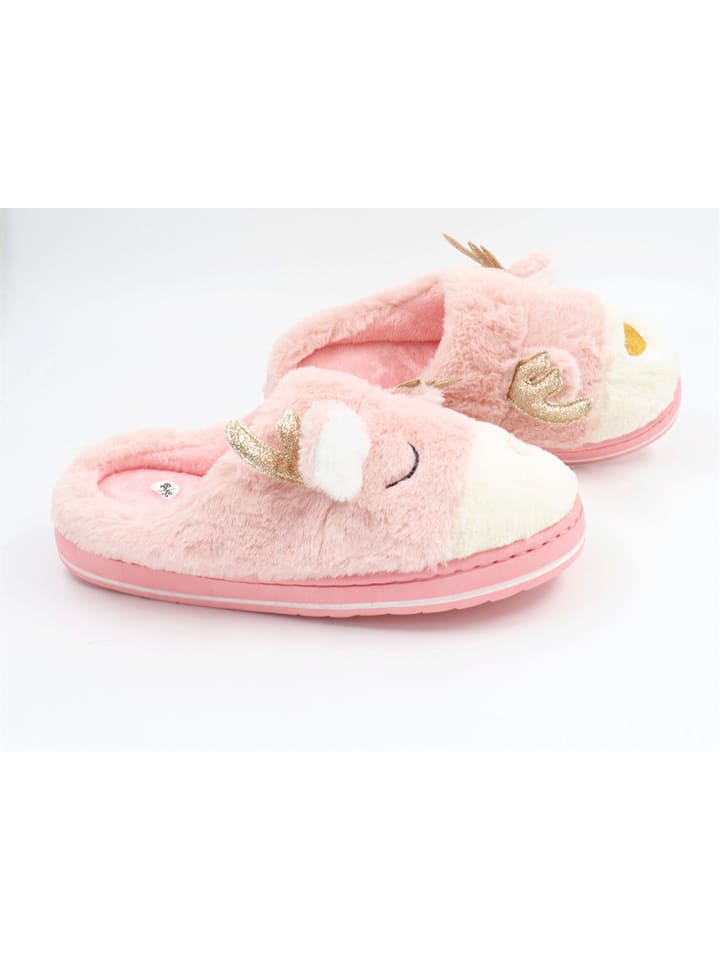 Confly Hausschuhe in Rosa/ Creme günstig kaufen