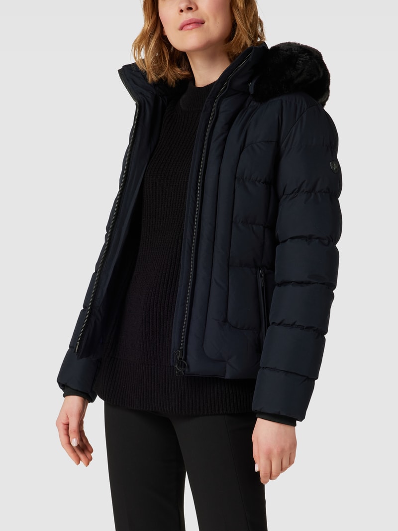 Funktionsjacke mit abnehmbarer Kapuze Modell 'Belvitesse Short' in marineblau