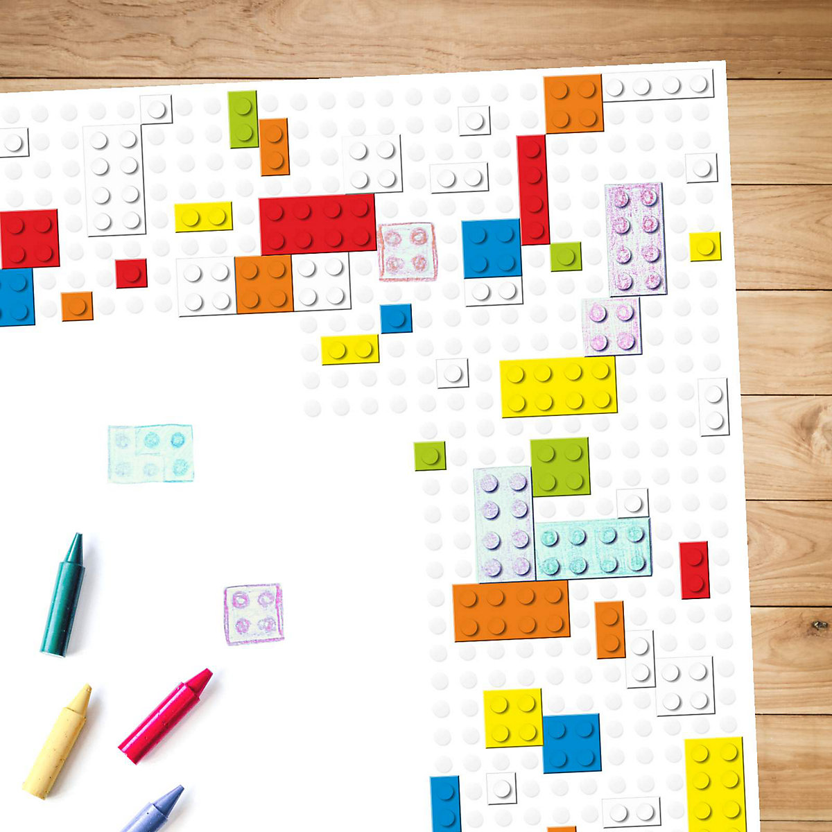Papierunterlage A2 Schreibtischunterlage Bausteine bunt Schreibtischunterlagen