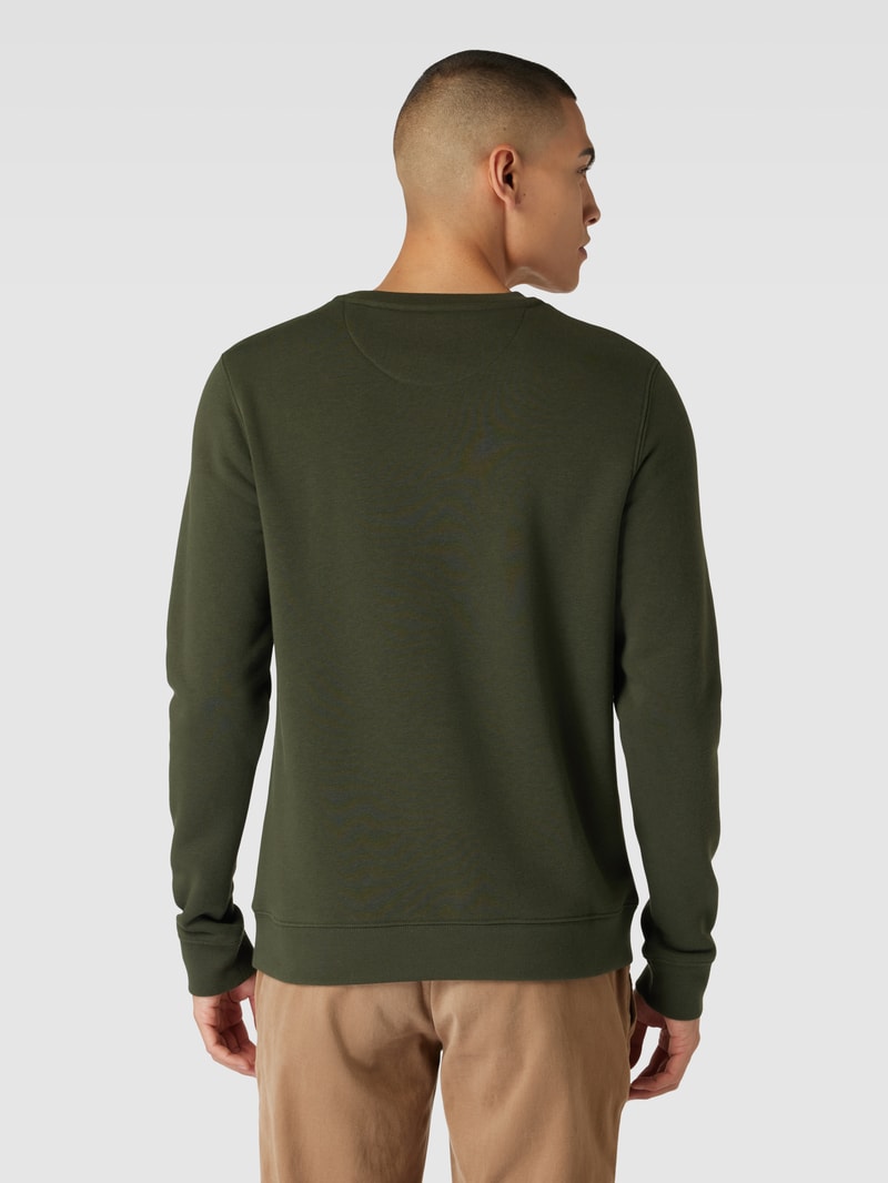 Sweatshirt mit Label-Detail Modell 'Nico' in olivgrün