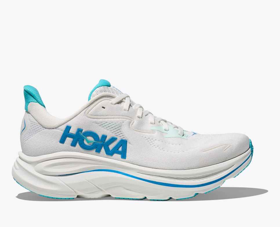 Clifton 10 White / Skyward Blue