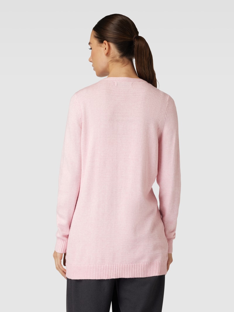 Cardigan mit aufgesetzten Taschen Modell 'LESLY' in hellrosa meliert