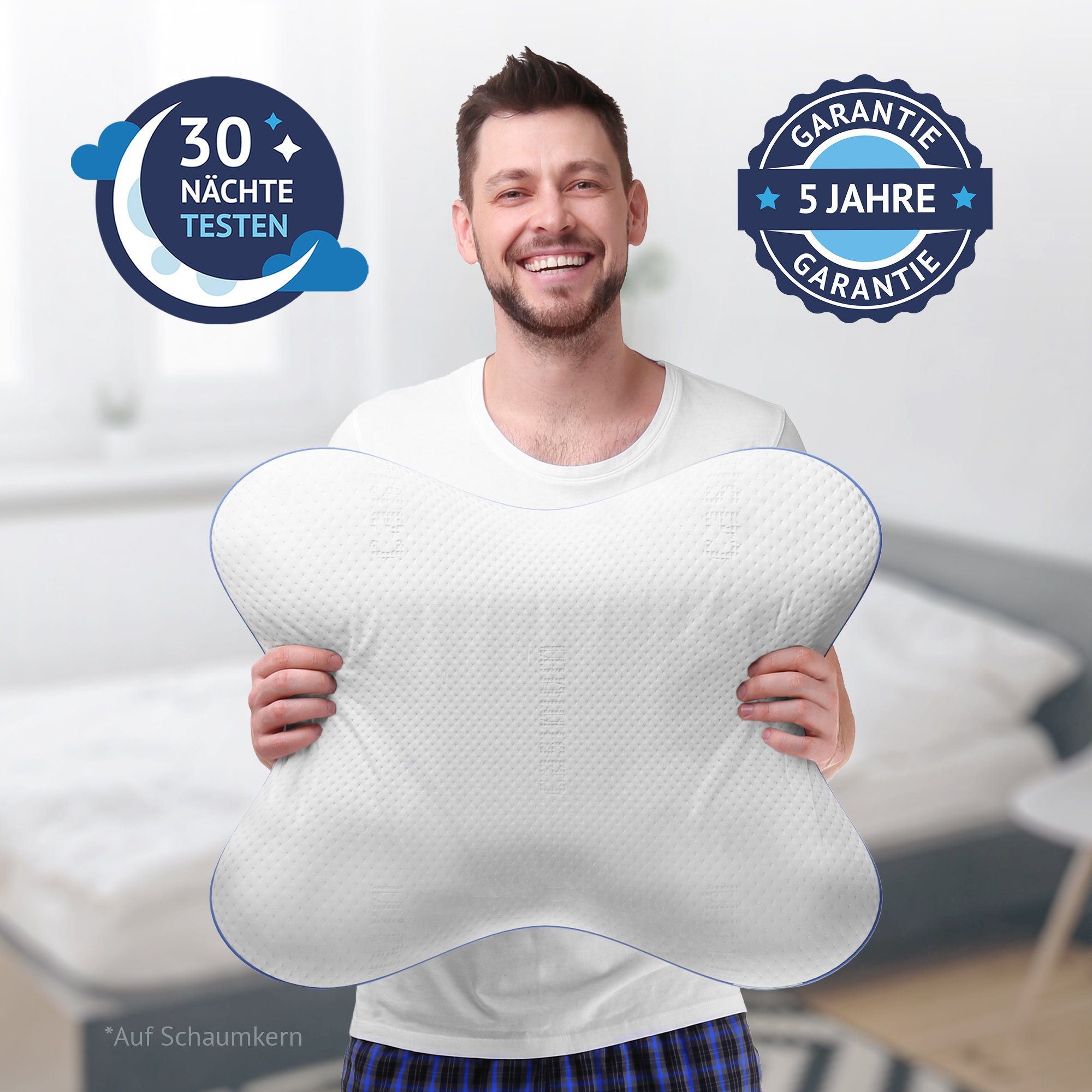 Nackenstützkissen Schmetterling, casimum, Füllung: Memory Foam, Bezug: Ohne, Seitenschläferkissen aus Memory Schaum, 56x48x11,5 cm, ohne Bezug