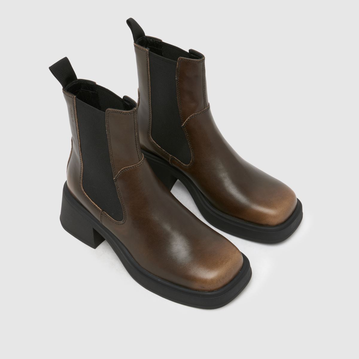 Vagabond Shoemakers – Dorah chelsea-stövlar med fyrkantig tå i brunt