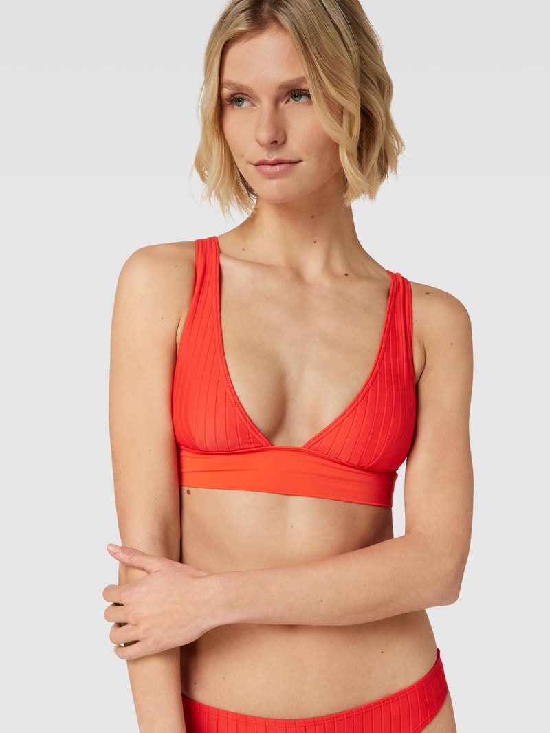 Bikini-Oberteil mit Ripp-Optik in orange