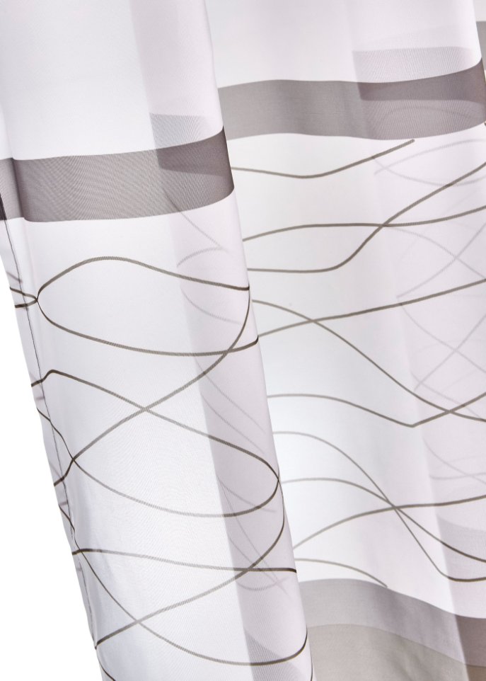 Transparente Gardine mit Querstreifen Druck (1er Pack)