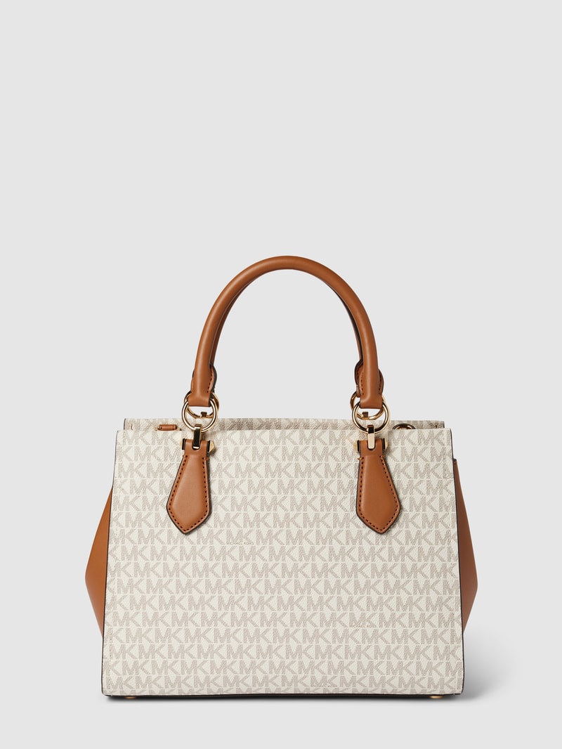 Tote Bag mit Label-Print Modell 'MARILYN' in ecru