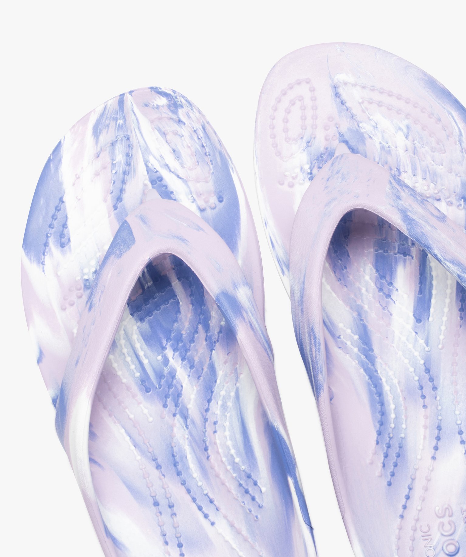 Tongs plage femme à semelle incurvée imprimée - Crocs violet | GEMO