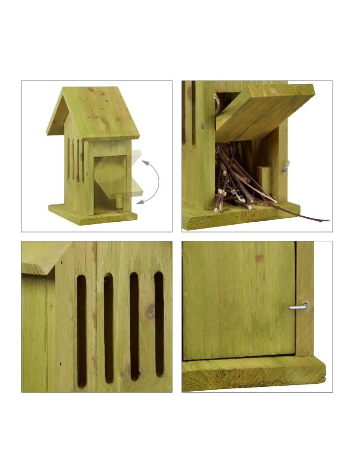 relaxdays Schmetterlingshaus in Grün - (B)18,5 x (H)25,5 x (T)12 cm günstig kaufen onesize