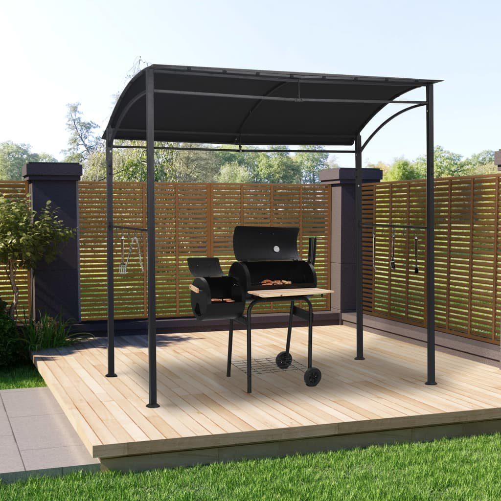 DOTMALL Grillpavillon aus massivem Stahl Grillpavillon mit Flammenschutzdach 215x150x220 cm