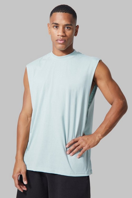Man Active Sport-Tanktop mit Etikett