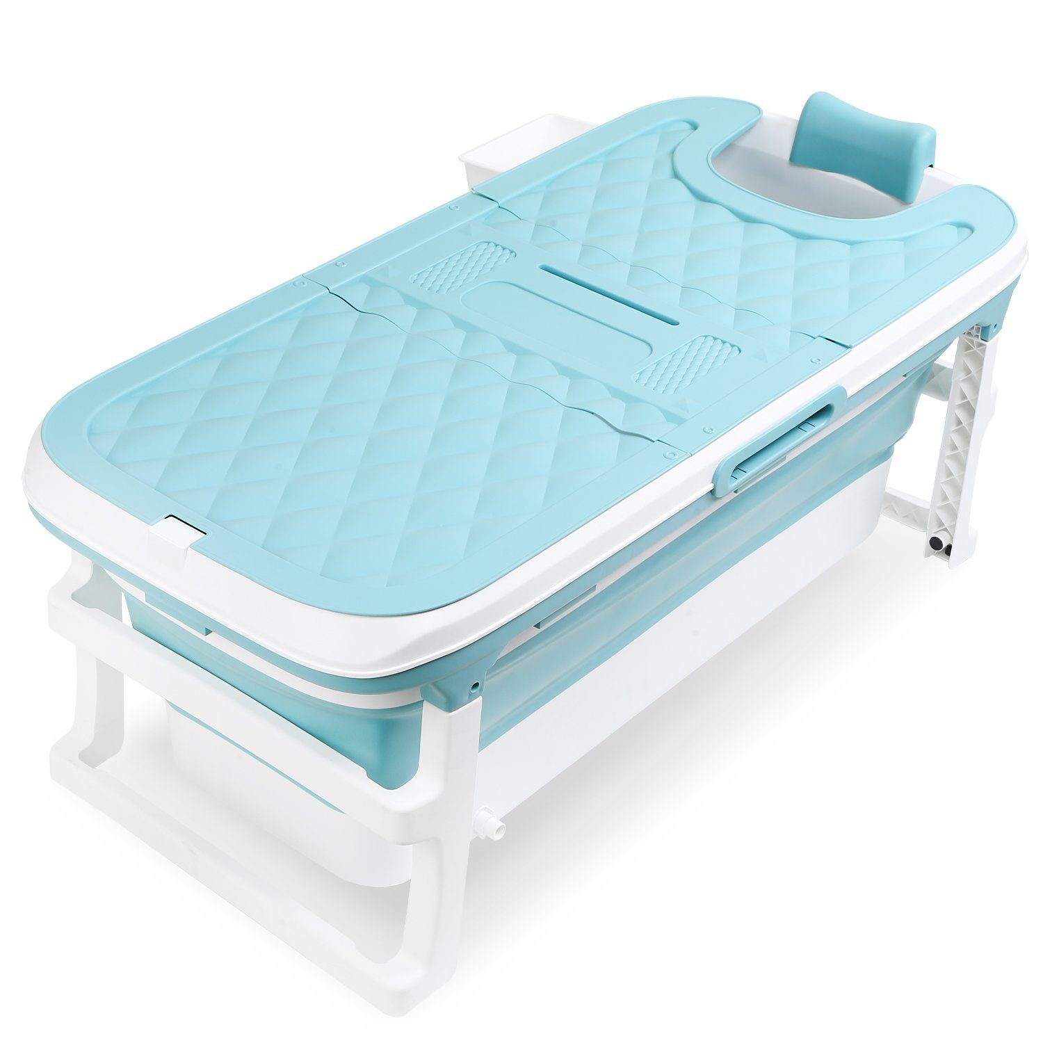 Gimisgu Badewanne Badewanne Faltbare Erwachsene Klappbadewanne blau 128cm