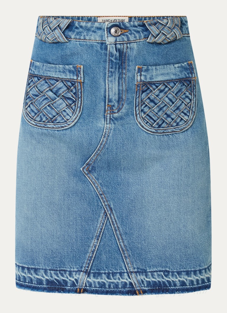 Fustă mini din denim Zadig&Voltaire cu buzunare aplicate