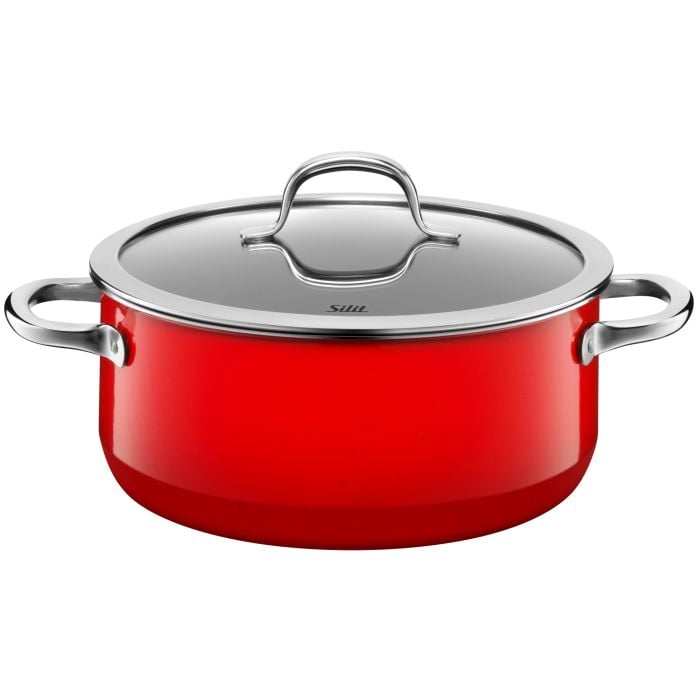 Silit Silargan® Passion Bratentopf mit Deckel, 24 cm, Red