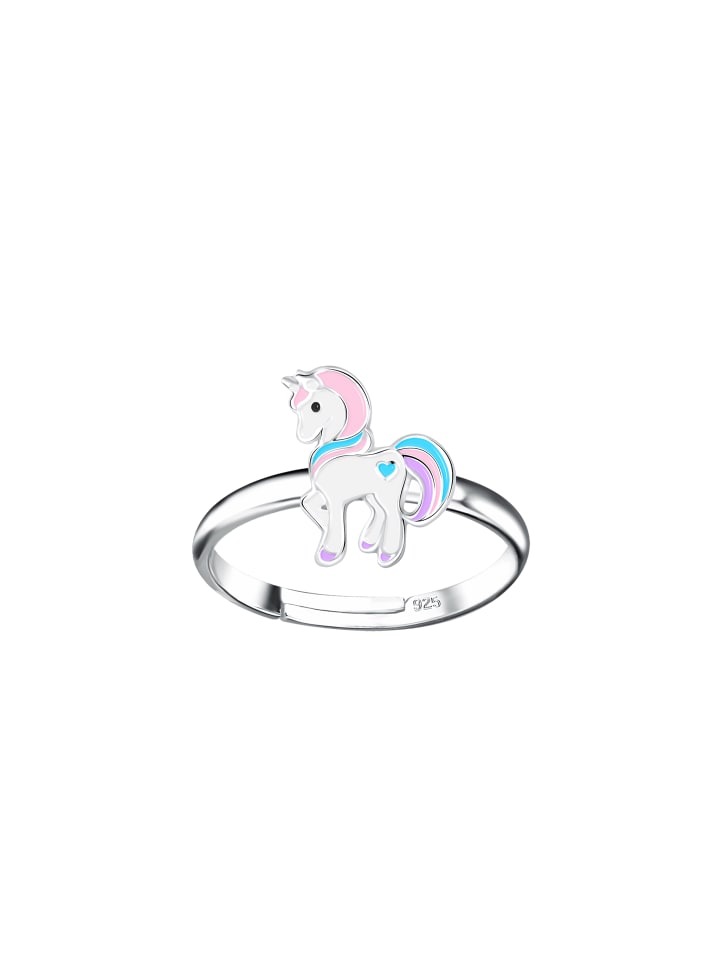 Alexander York Kinderschmuck-Ring EINHORN HERZ hellrosa in 925 Sterling Silber günstig kaufen onesize