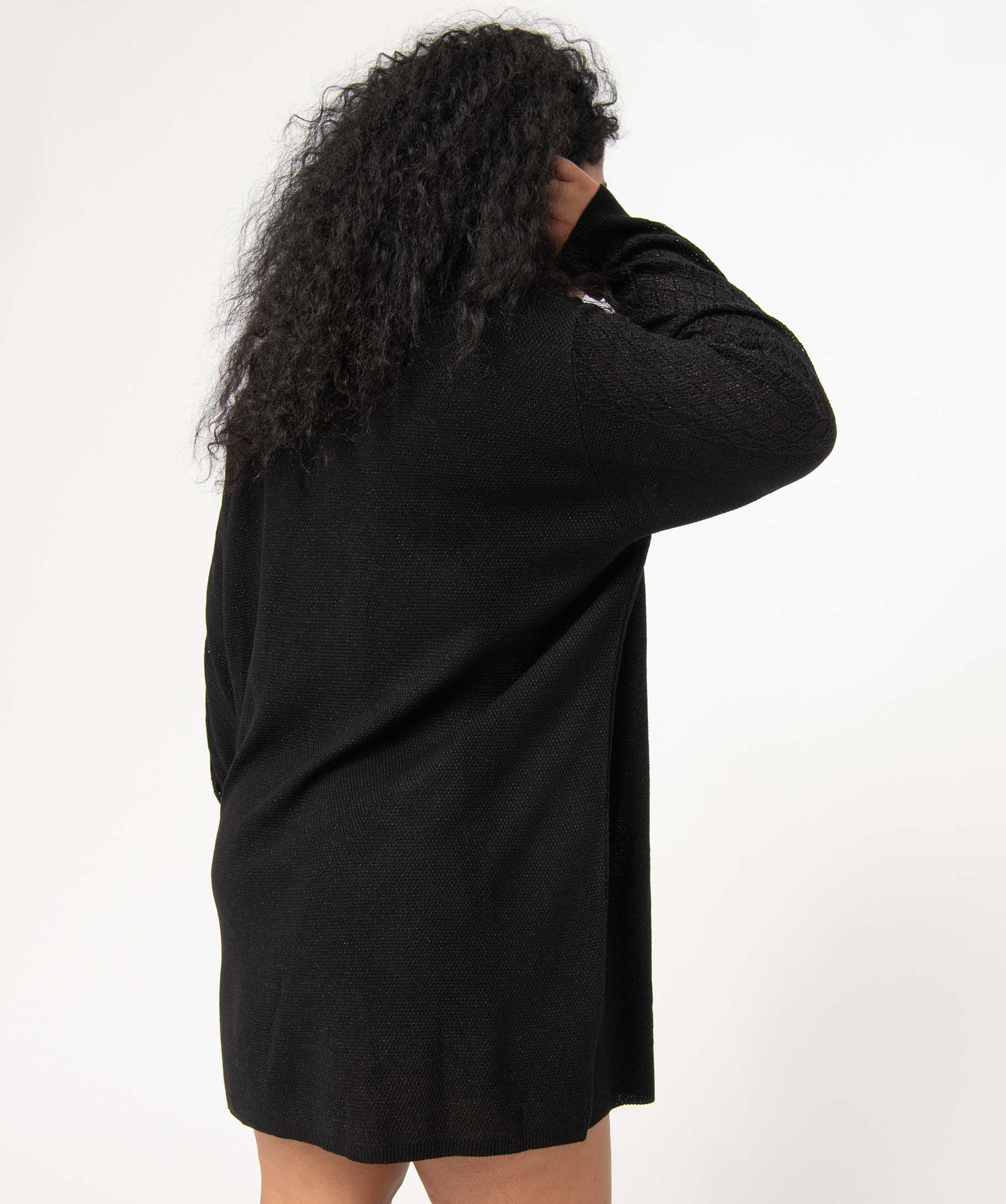 Robe pull femme grande taille fantaisie et pailletée noir | GEMO