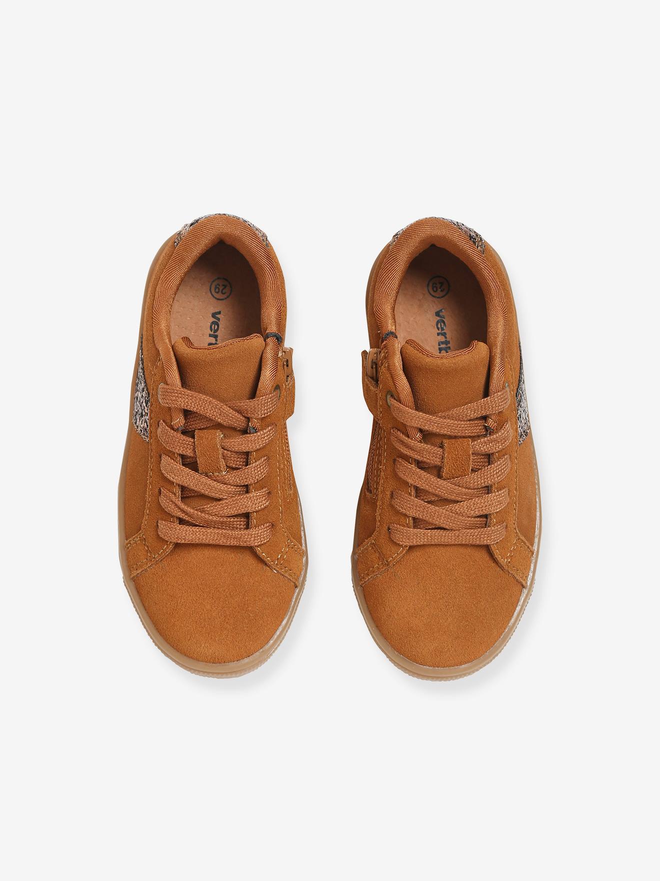 Vertbaudet Mädchen Sneakers, Reißverschluss - camelfarben
