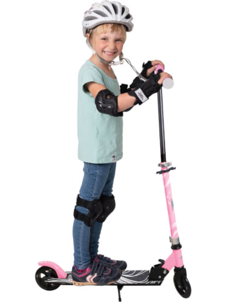 New Sports Scooter Roller Aluminium mit 125 mm PVC Reifen  ABEC 7 Kugellager pink weiß günstig kaufen onesize