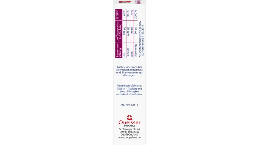Doppelherz Jod + Folsäure + Eisen + B12 45 Mini-Tabletten