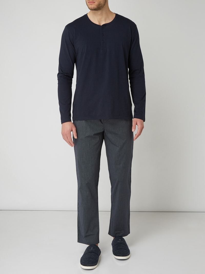 Loungehose mit Streifenmuster in marineblau