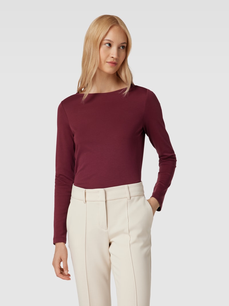 Longsleeve mit U-Boot-Ausschnitt in bordeaux rot