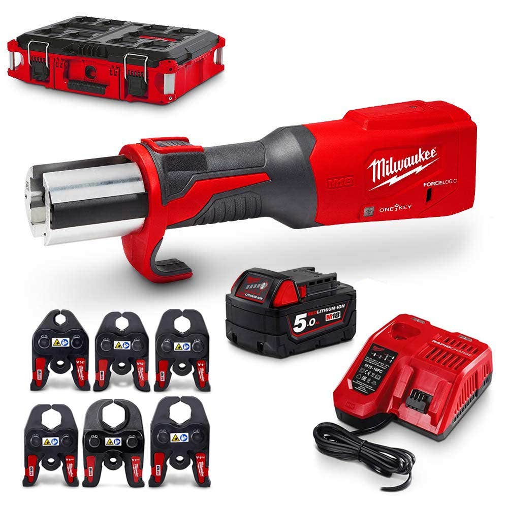 MILWAUKEE 18V M18™ ONE KEY™ FORCE LOGIC™ Press Tool + Jaws Kit M18OBLHPT-501JPA
