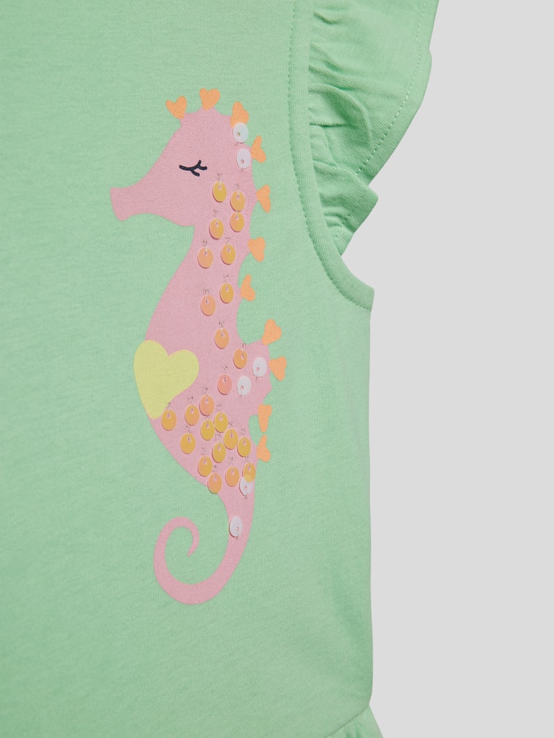 Kleid mit Motiv-Print in mint