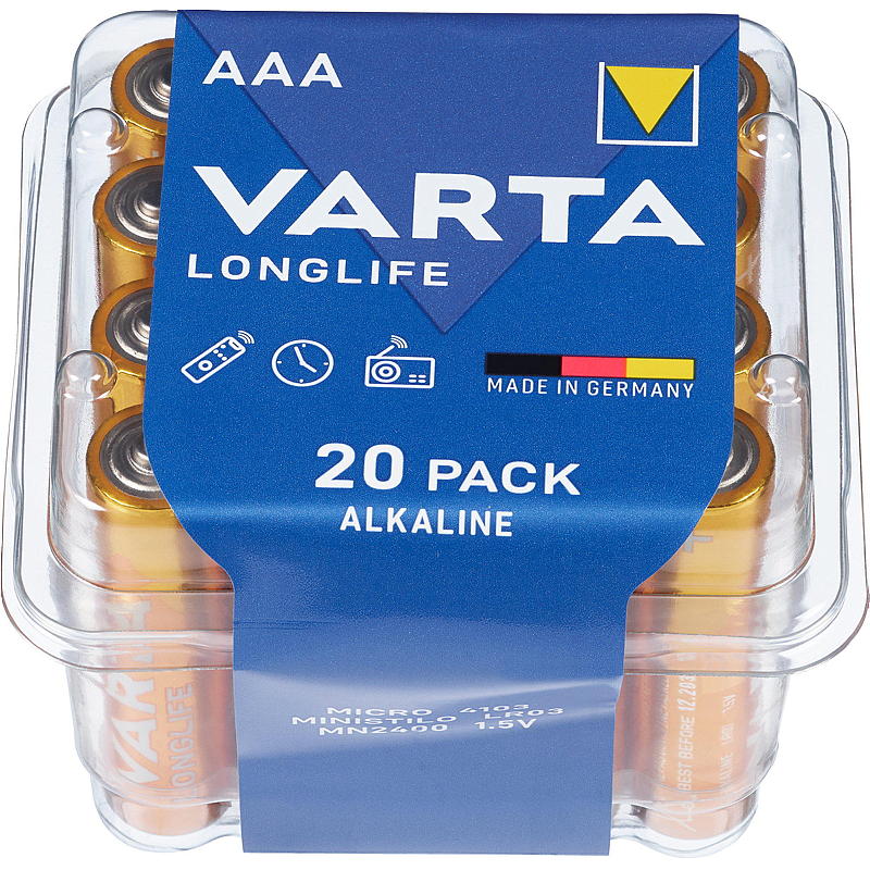 Varta Batteri AAA 20-pk, Longlife Varta