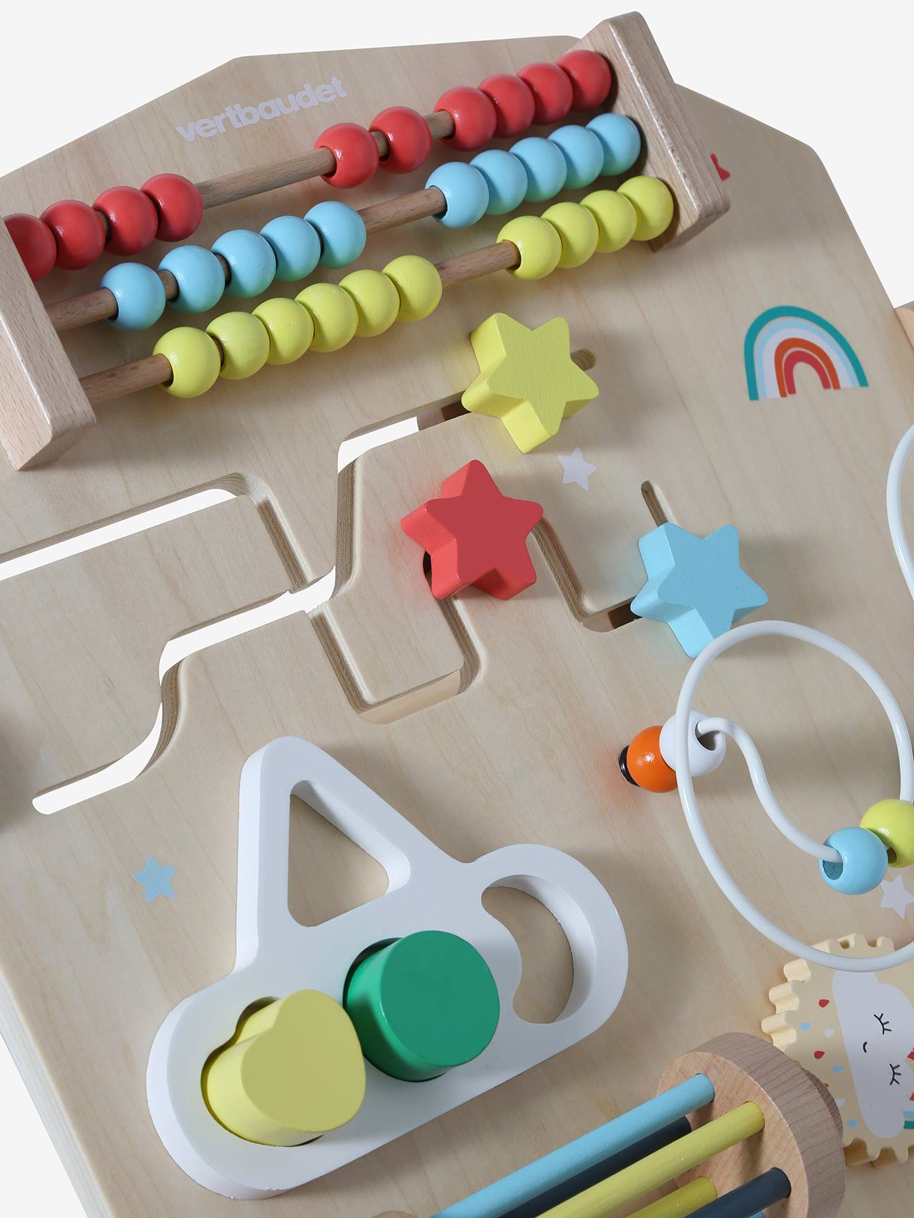 Vertbaudet Kinder Activity-Board, Holz FSC MIX - beige